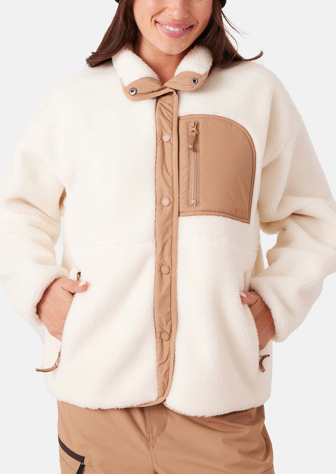 Roxy Women's Axel Bonded Sherpa Jacket Vanilla