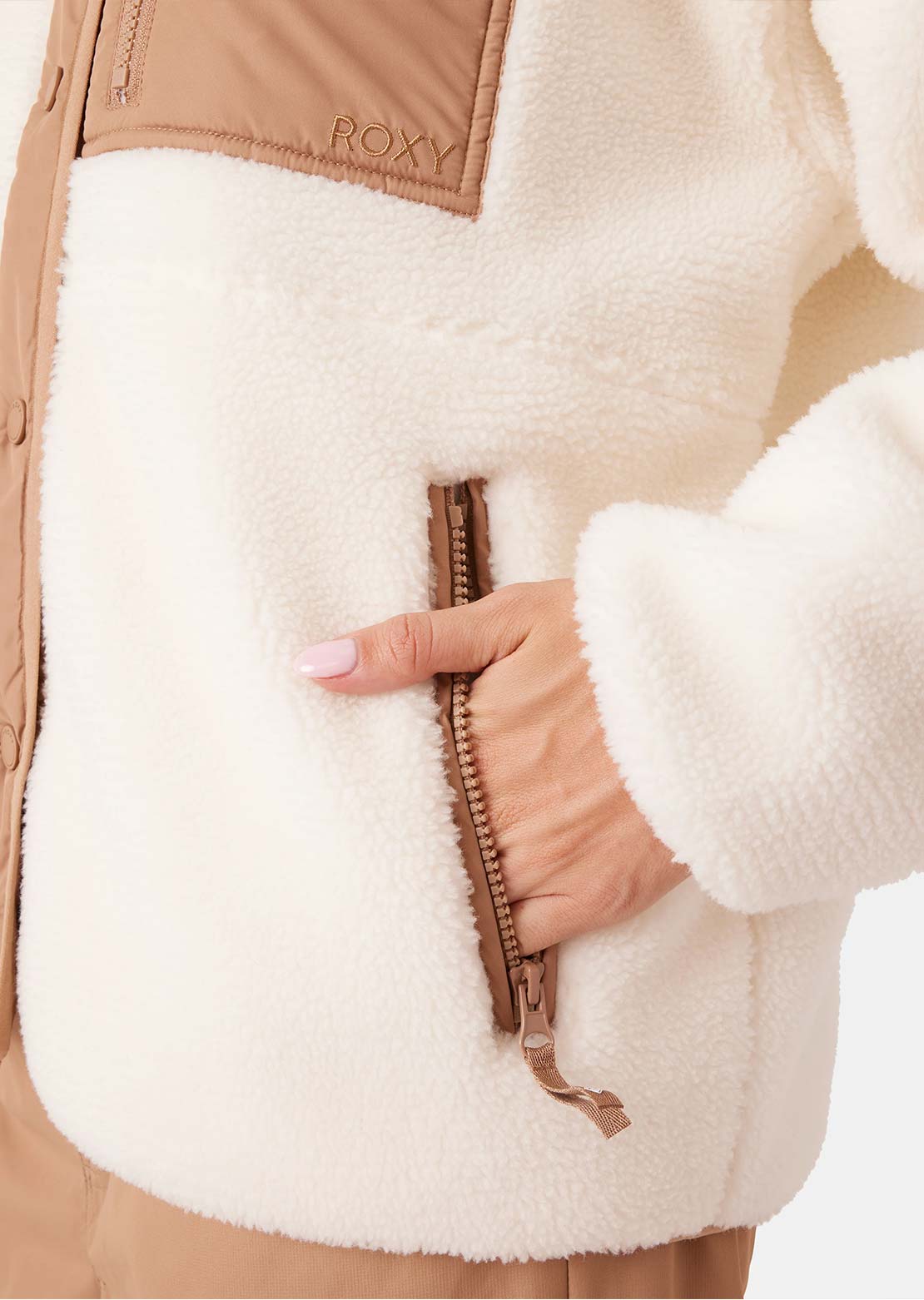 Roxy Women's Axel Bonded Sherpa Jacket Vanilla