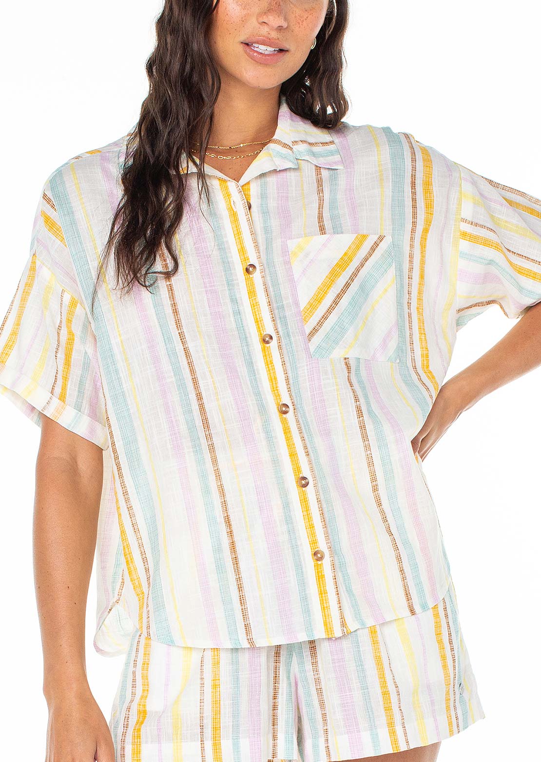 Roxy Women's Beach Nostalgia Top Egret Multi