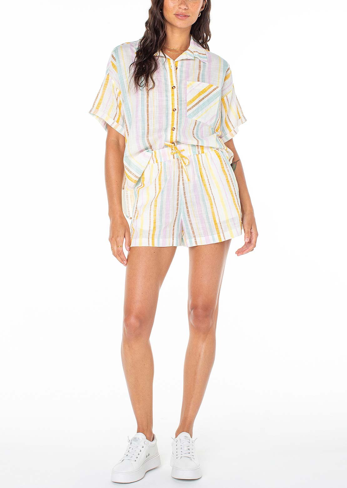 Roxy Women's Beach Nostalgia Top Egret Multi