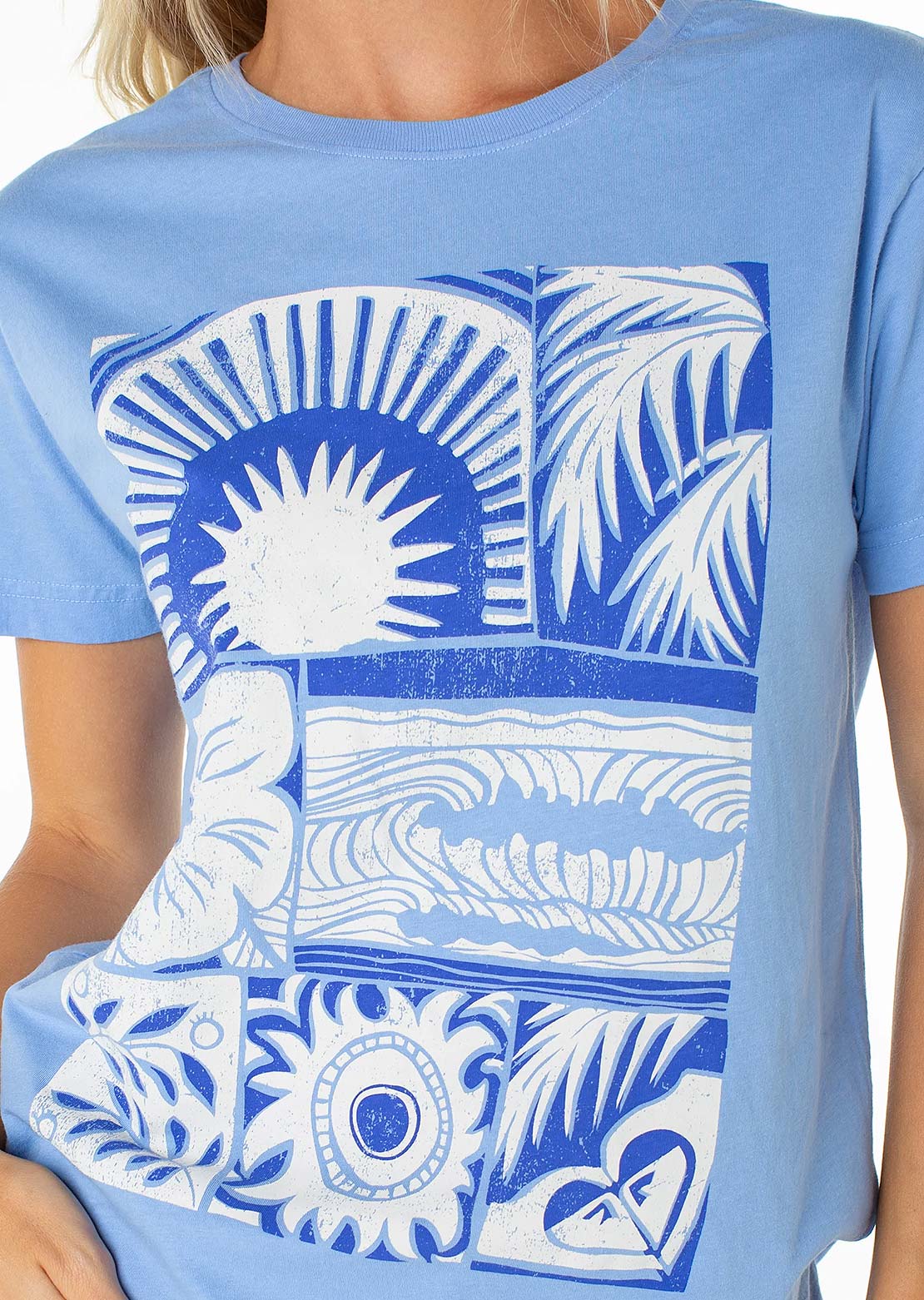 Roxy Women's Beach Things BFC T-Shirt Cornflower Blue Beach Things