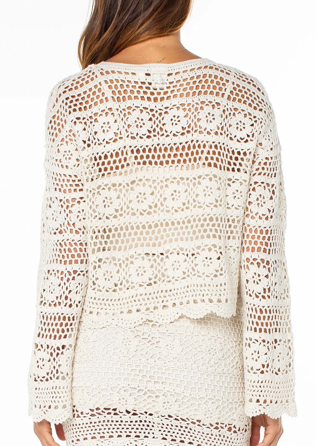 Roxy Women's Blue Water Sweater Cloud Dancer Solid
