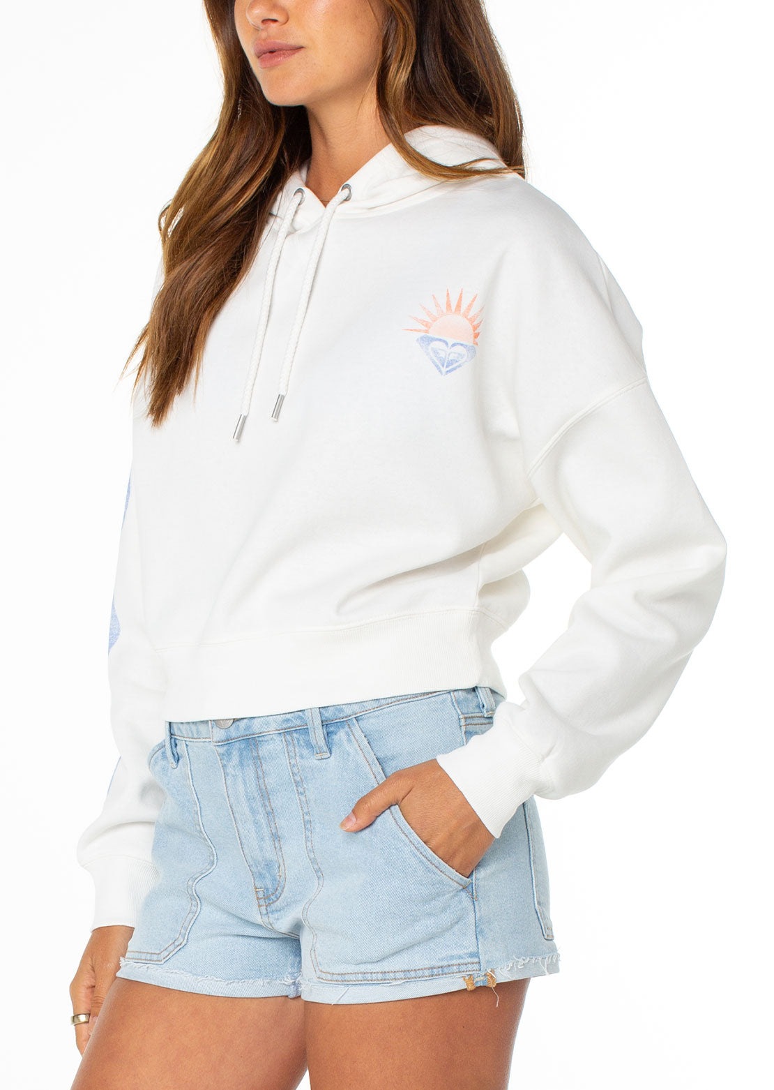 Roxy Women's Breakwater Hood Cloud Dancer Surrounded By Sunshine