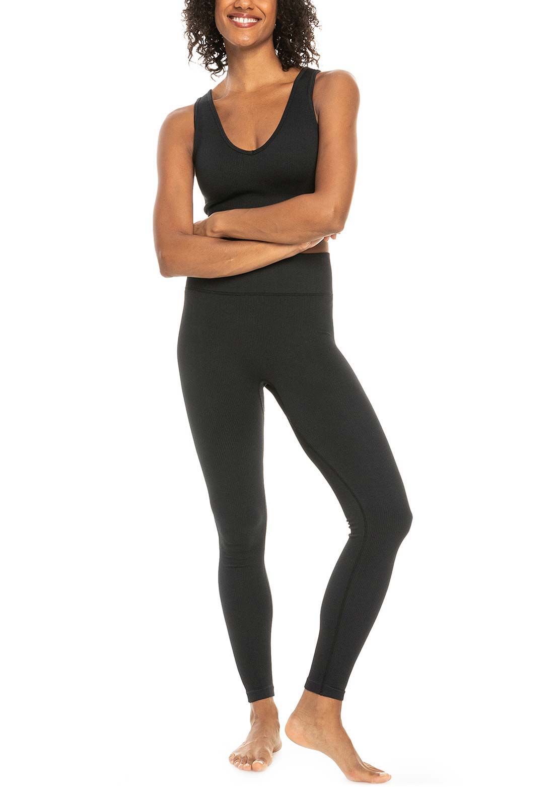 Roxy Women&#39;s Chill Out Seamless V Top Anthracite