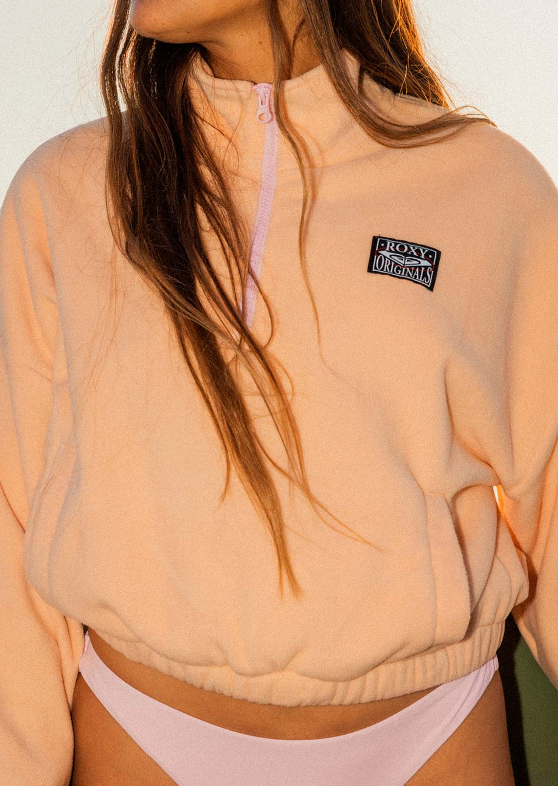 Roxy Women&#39;s Dawn To Dusk Solid Long Sleeve Peach Parfait
