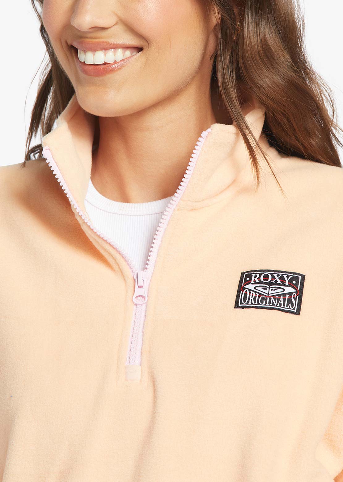 Roxy Women&#39;s Dawn To Dusk Solid Long Sleeve Peach Parfait