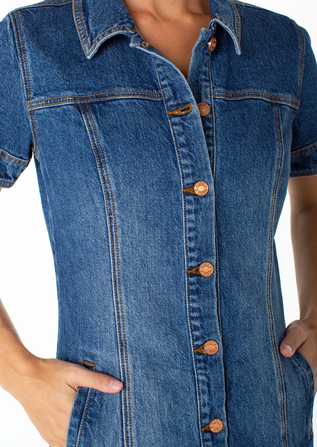 Roxy Women's Dusk After Dark Dress Mirage Blue Denim Wash