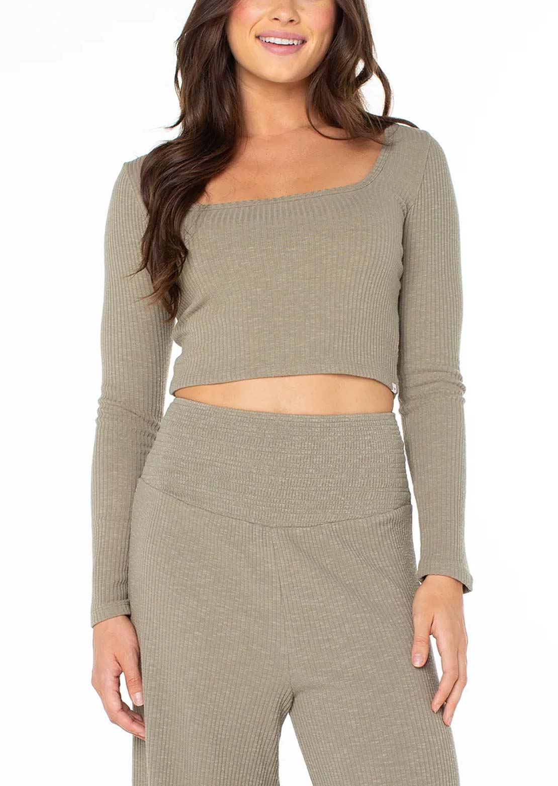 Roxy Women's Feelin Cozy Top Vetiver Solid