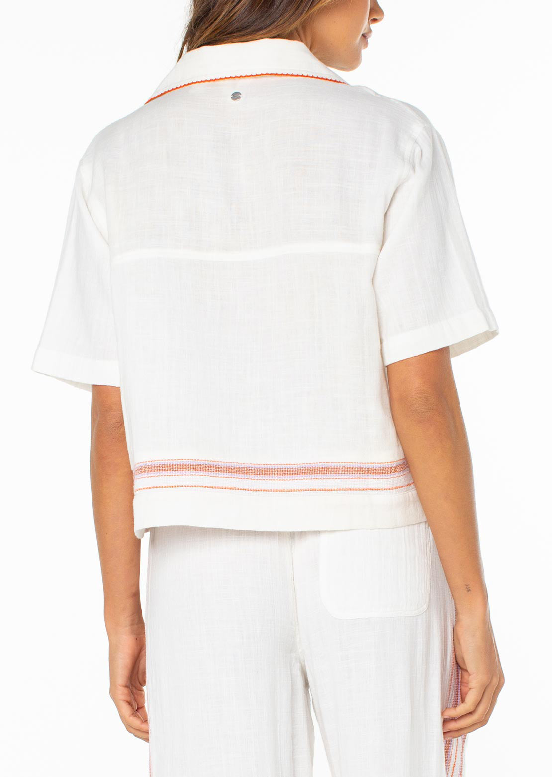 Roxy Women's Fiesta Siesta Button Up Shirt Cloud Dancer Cayo Coco Stripe