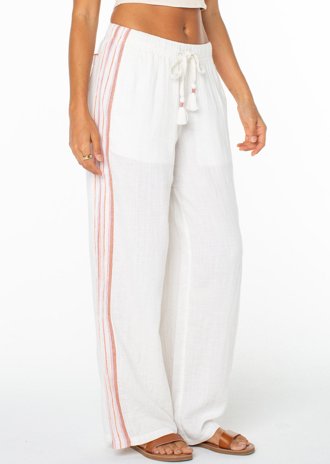 Roxy Women's Fiesta Siesta Pants Cloud Dancer Cayo Coco Stripe