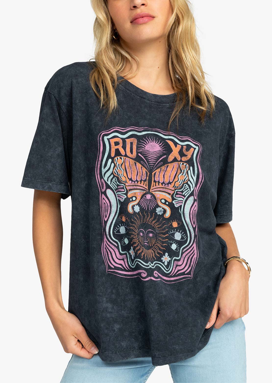 Roxy Women&#39;s Girl Need Love T-Shirt Anthracite