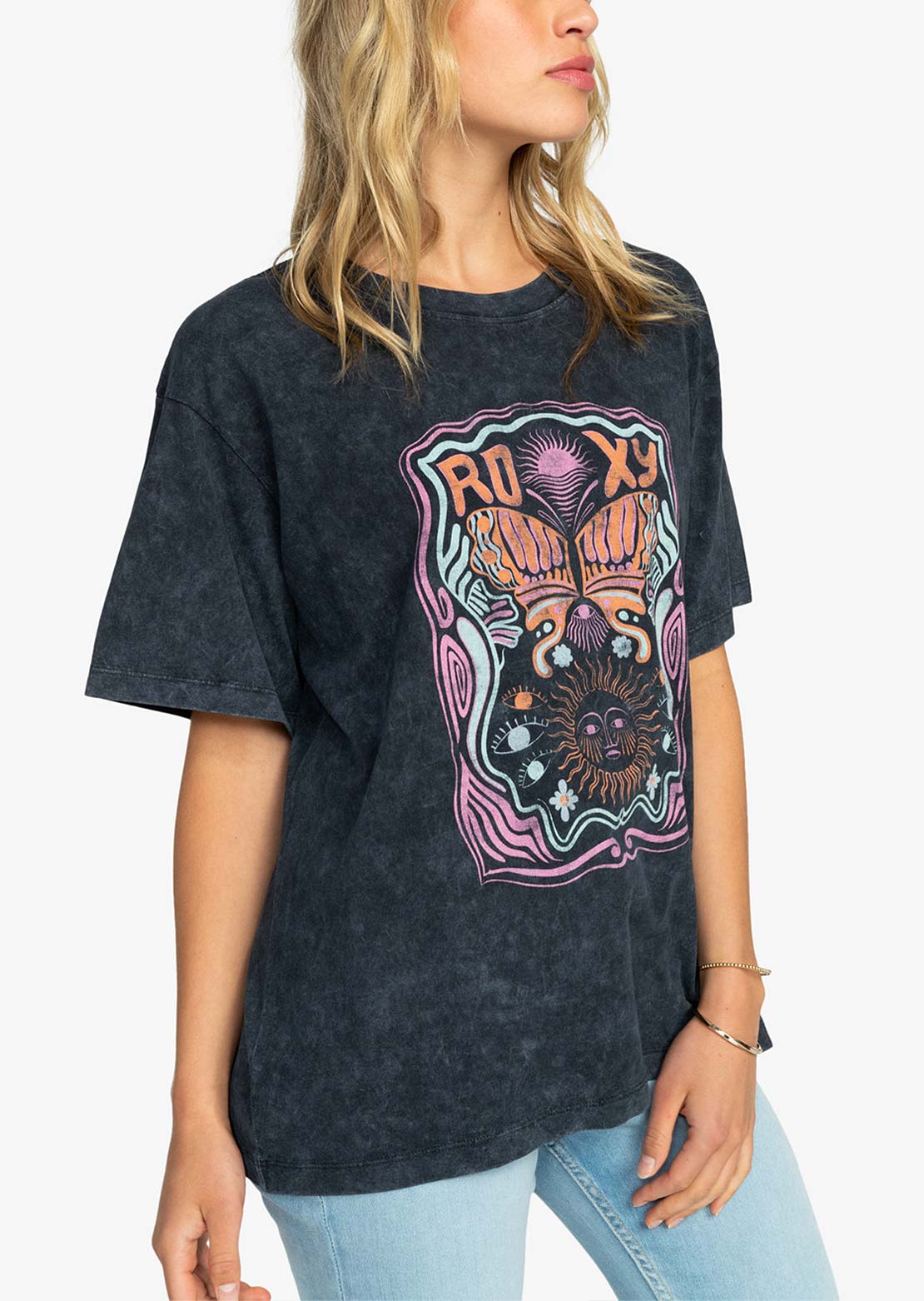Roxy Women&#39;s Girl Need Love T-Shirt Anthracite