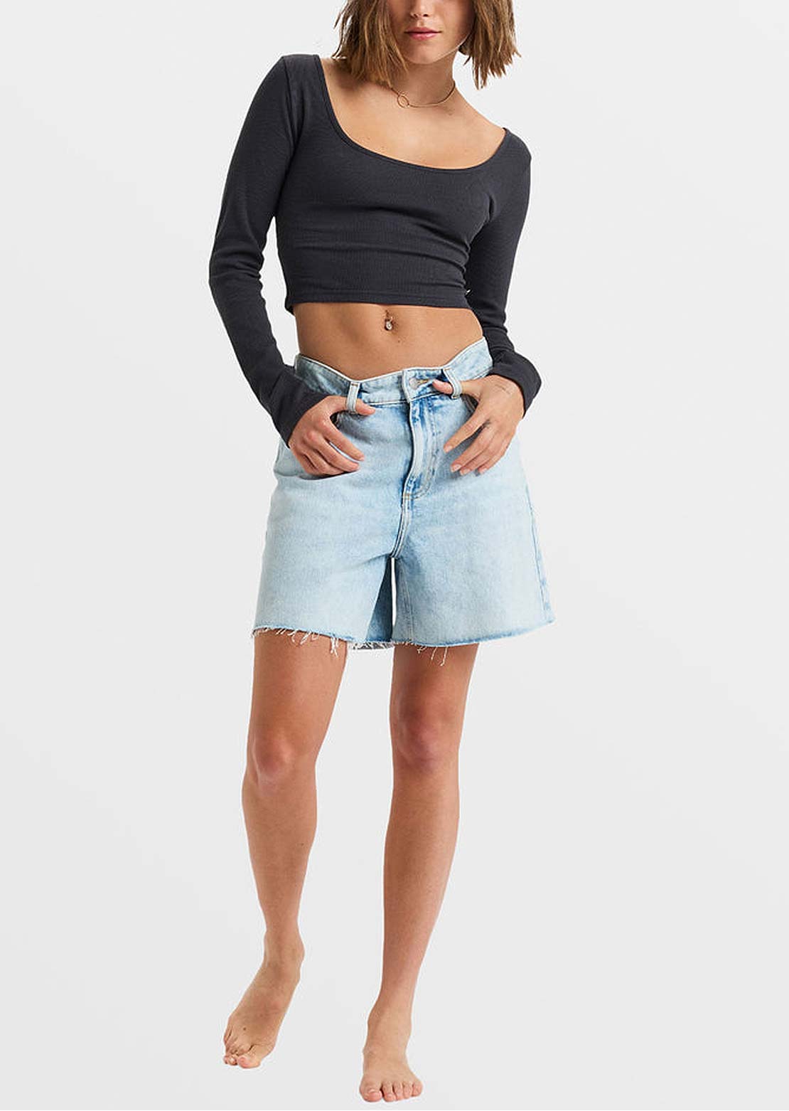 Roxy Women's Good Keepsake LS Cropped Top