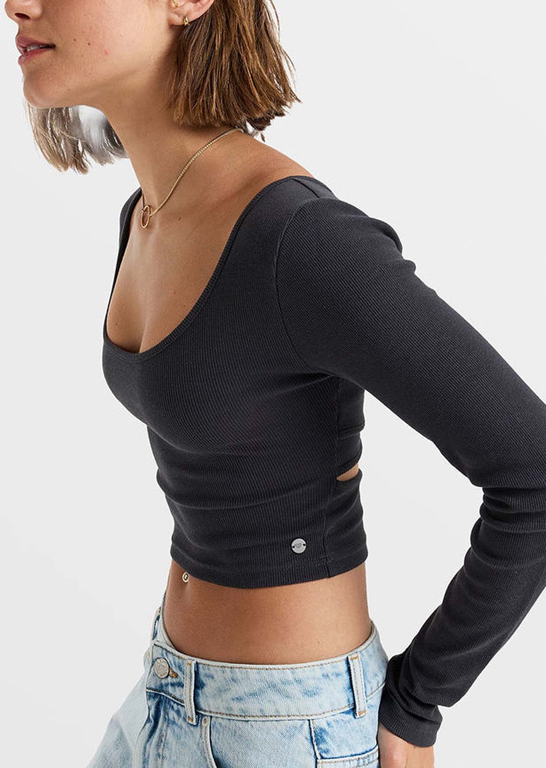 Roxy Women's Good Keepsake LS Cropped Top