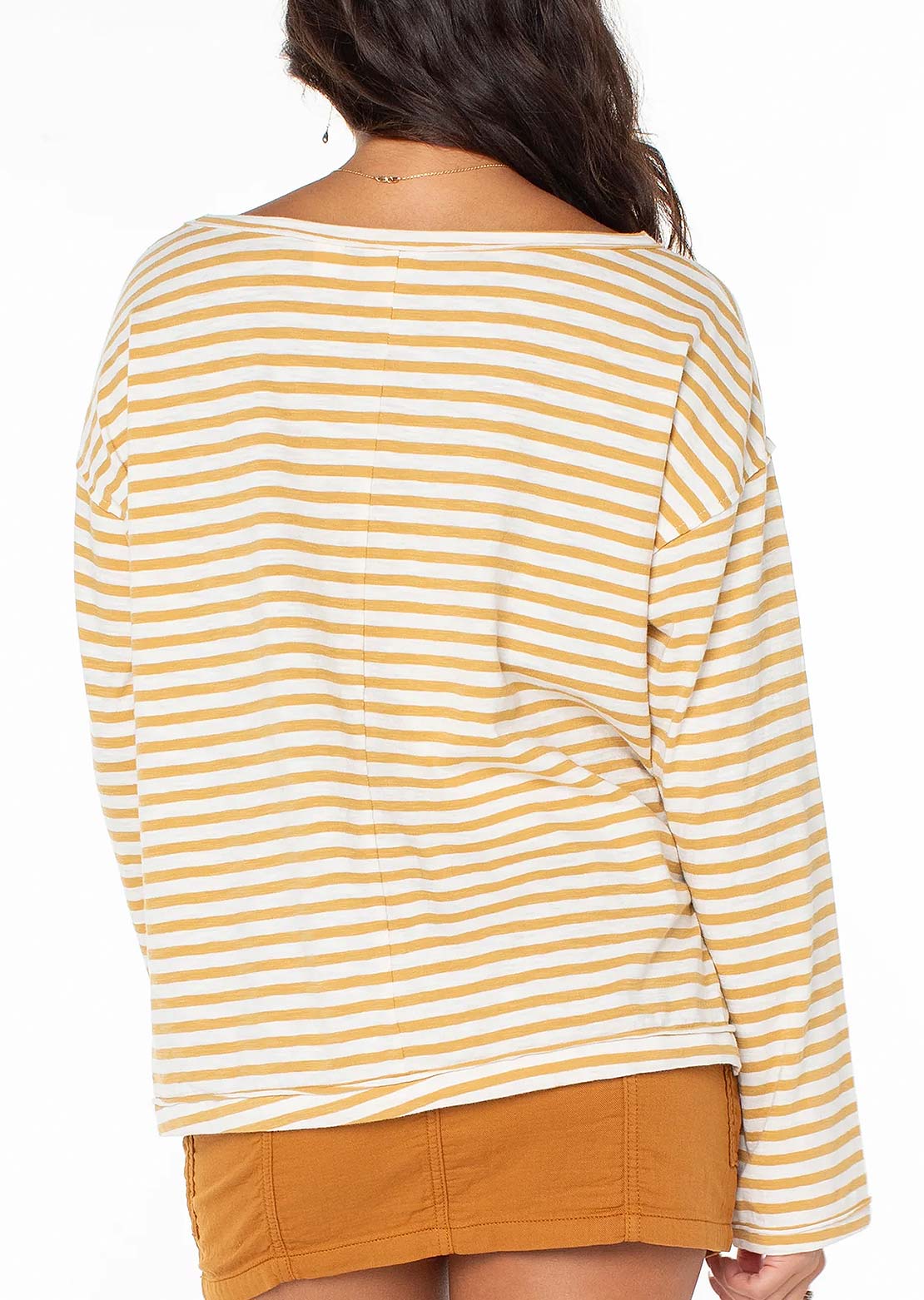 Roxy Women's Good Vibes Long Sleeve Caurry Jail Bird Horisantal Stripe