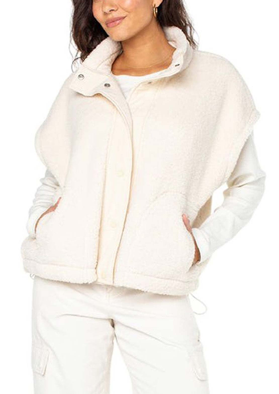 Roxy Women's Great Divide Polar Fleece Egret