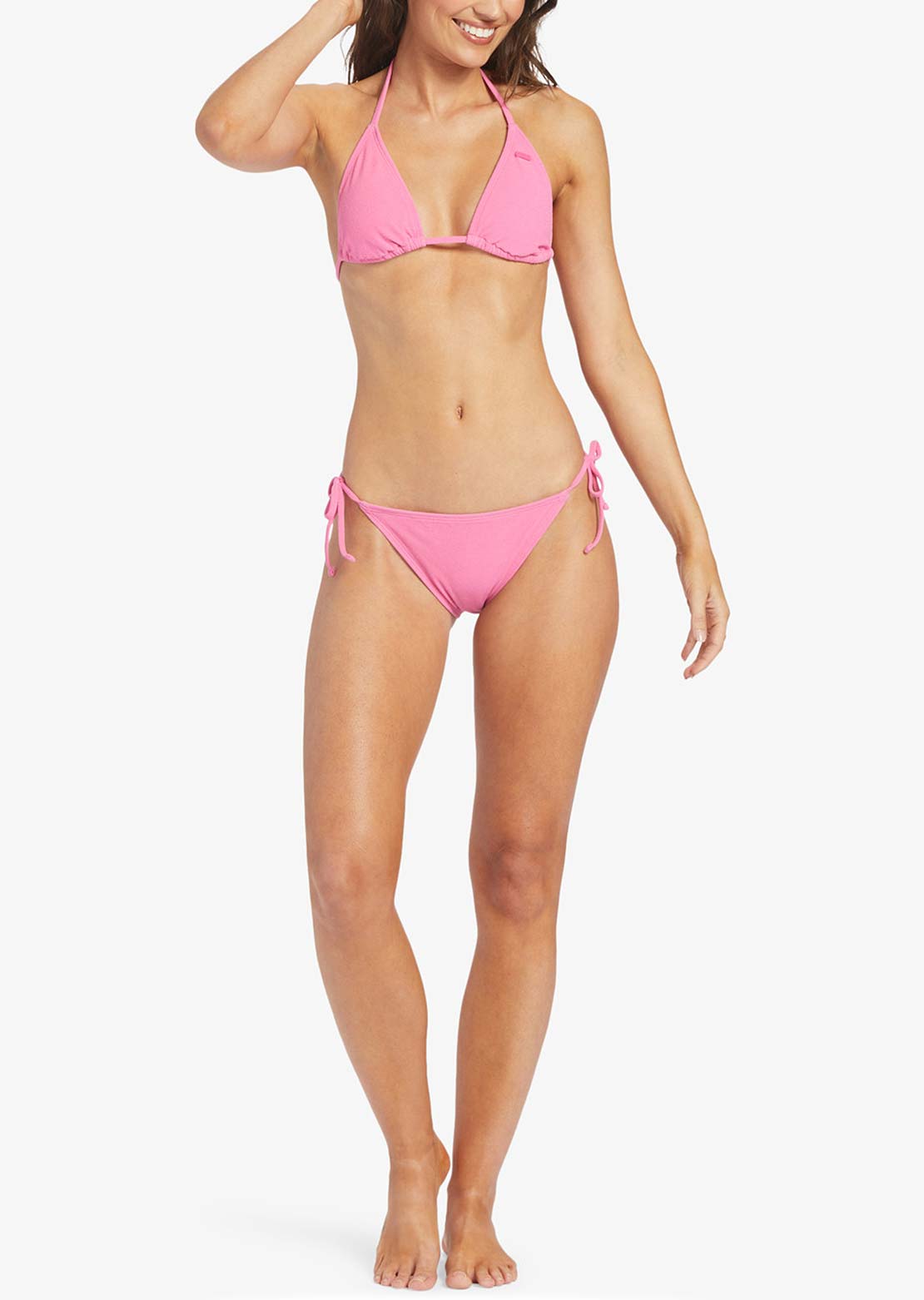 Roxy Women&#39;s Hawaiian Heat Cheeky Tie Side Bikini Bottom Shocking Pink