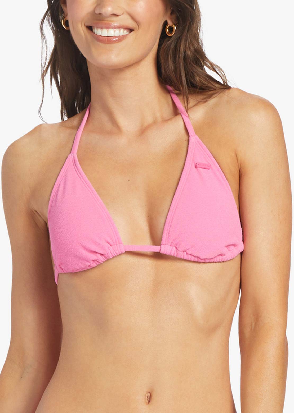 Roxy Women&#39;s Hawaiian Heat Elong Triangle Bikini Top Shocking Pink