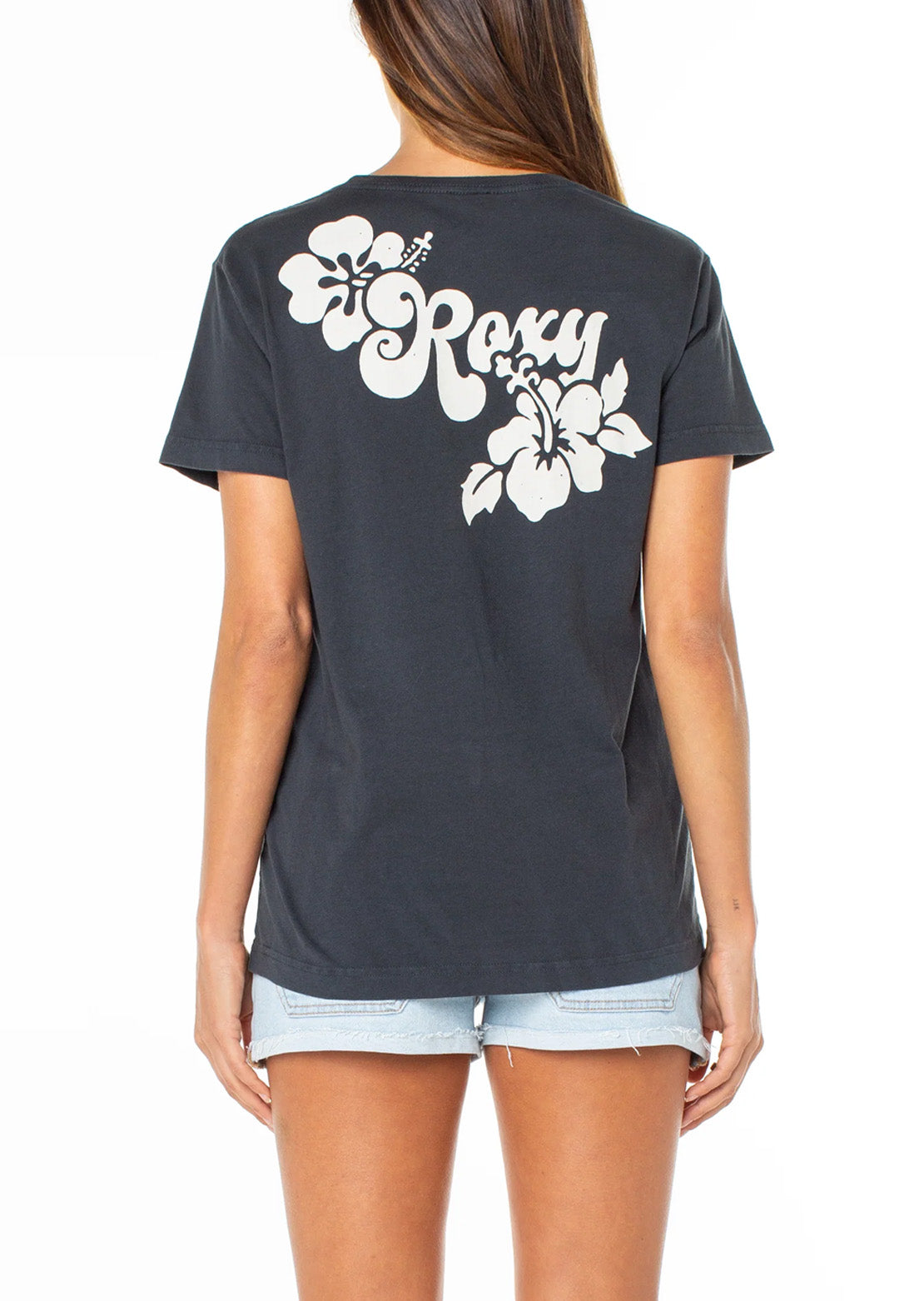 Roxy Women's Hibiscus View BFC T-Shirt Phantom Hibscus View