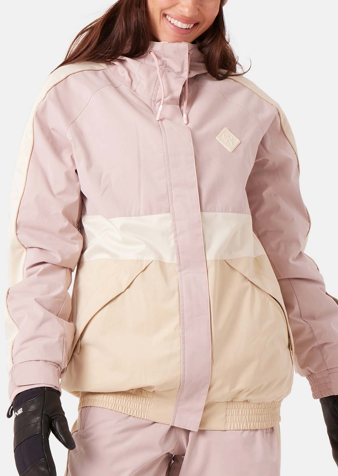 Roxy Women's Highridge Hoody Jacket Rose Combo