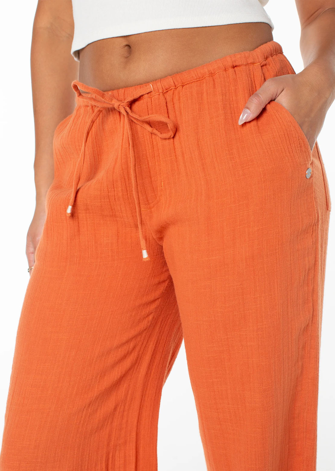 Roxy Women's Iyla Pants Ginger Spice Solid