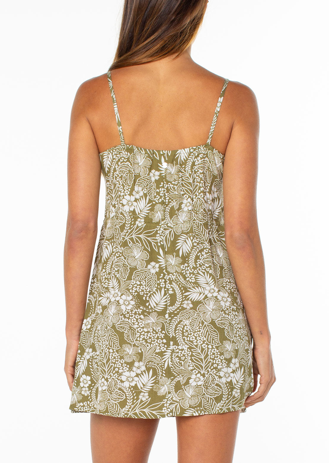Roxy Women's Late Night Mini Dress Olive Branch On The Prowl