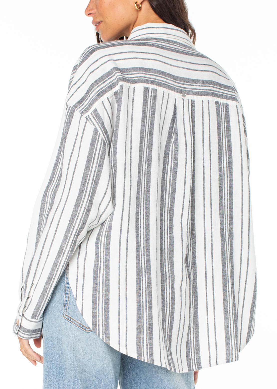 Roxy Women's Morning Time Top White/Black Stripe