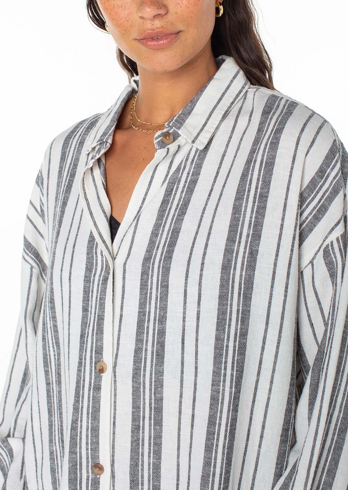 Roxy Women's Morning Time Top White/Black Stripe