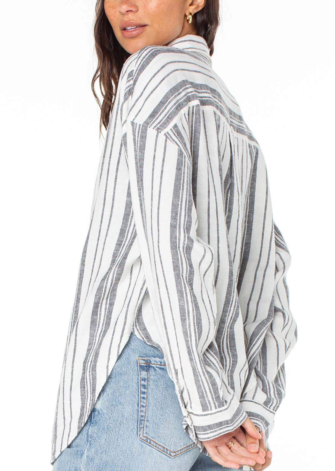 Roxy Women's Morning Time Top White/Black Stripe