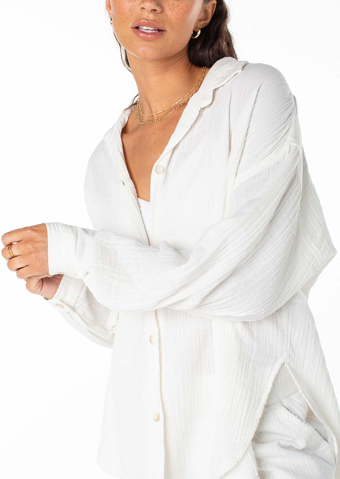 Roxy Women's Morning Time Top Egret Solid