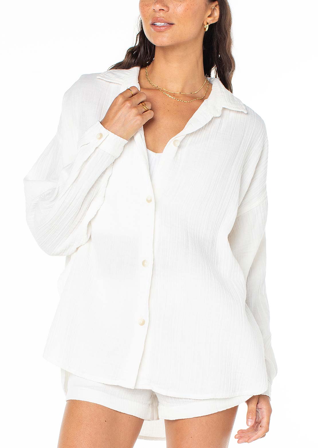 Roxy Women's Morning Time Top Egret Solid