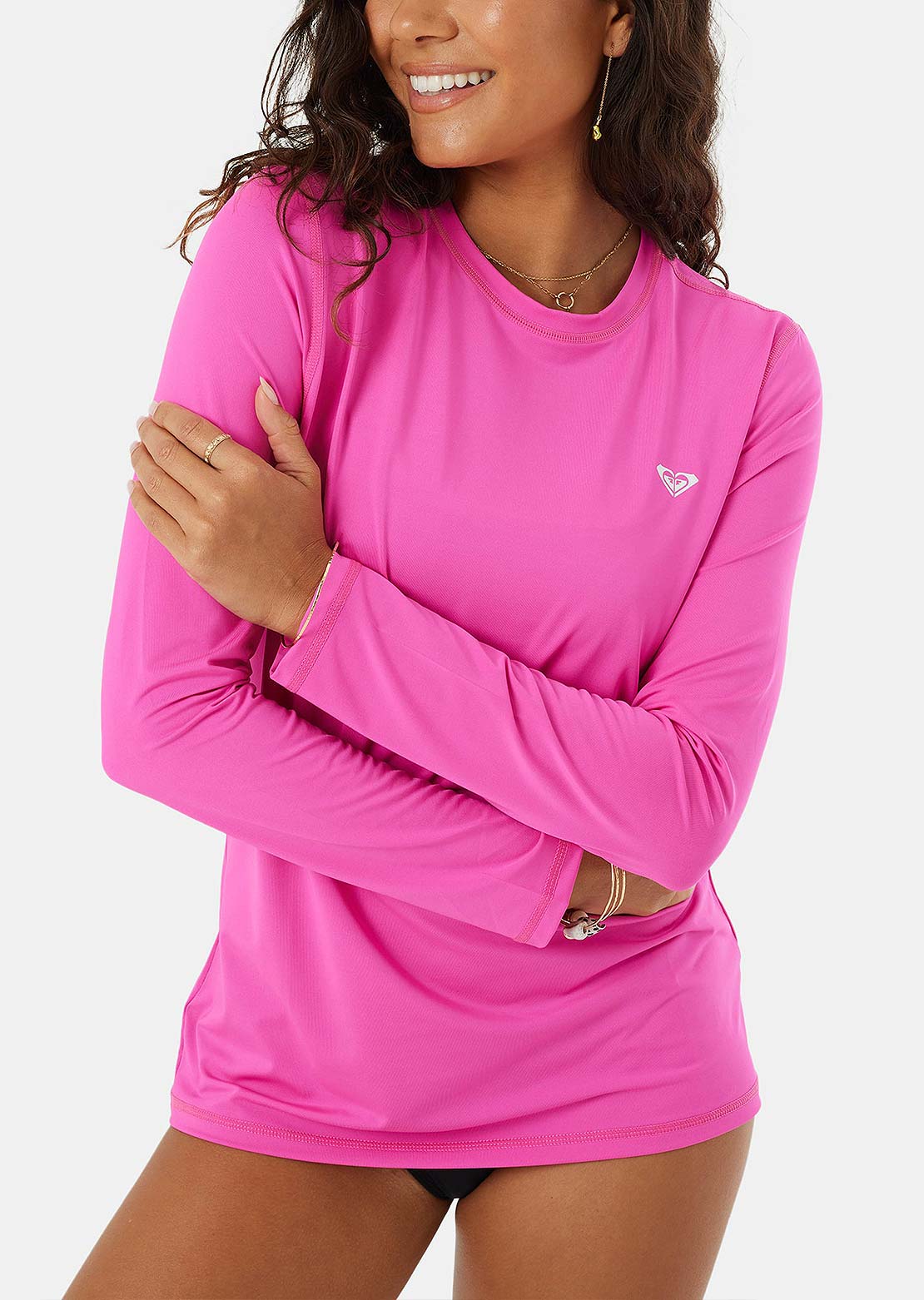 Roxy Women's New Enjoy Waves Lycra Longsleeve Maui Pink
