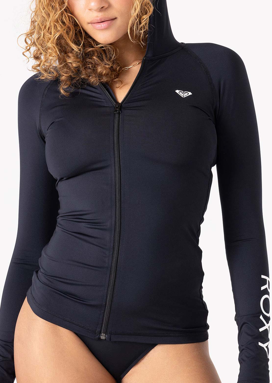 Roxy Women's New Essentials Zipped Hood Anthracite