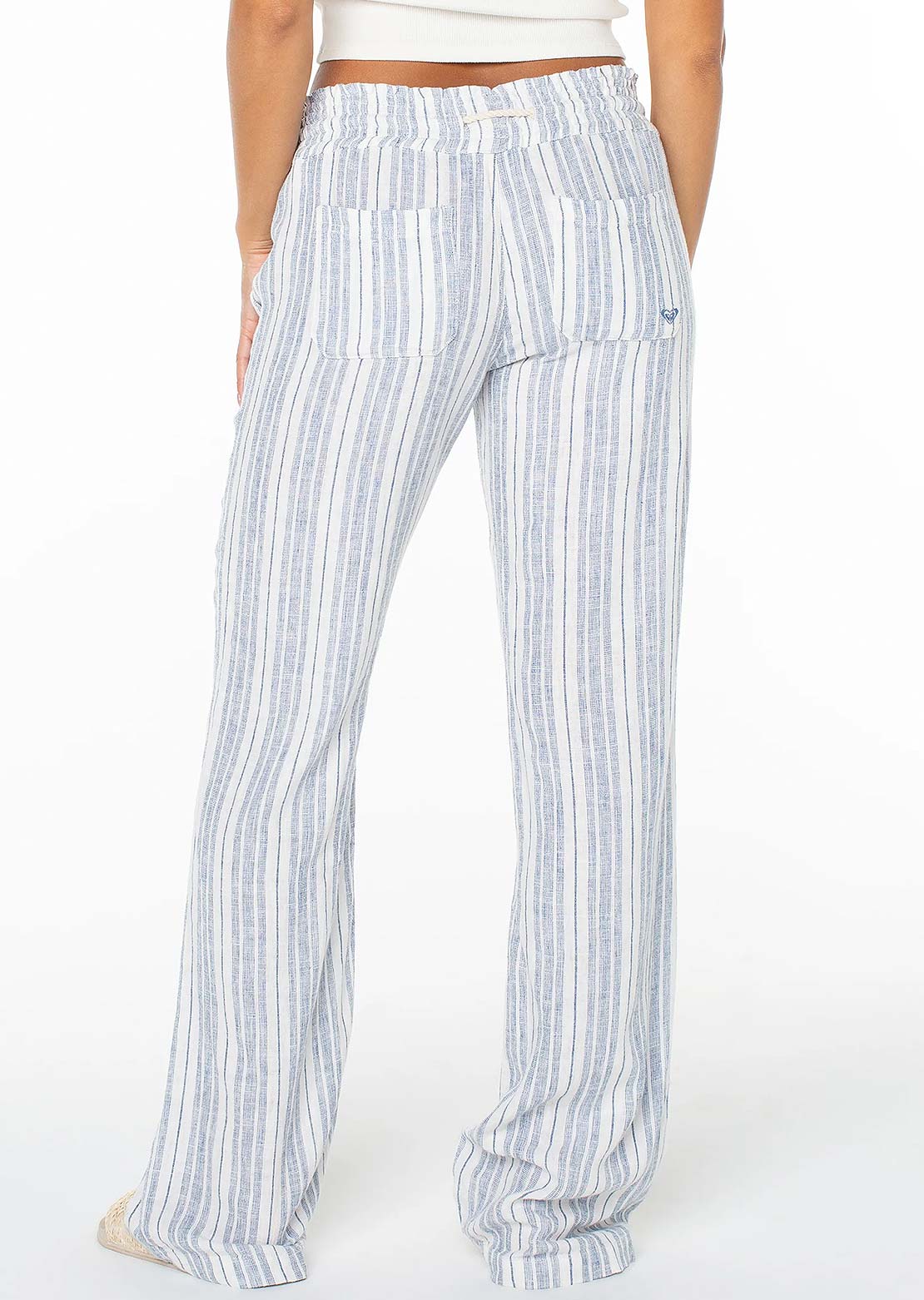Roxy Women's Oceanside Stripe Pants Blue Horizon Lisbon Stripe