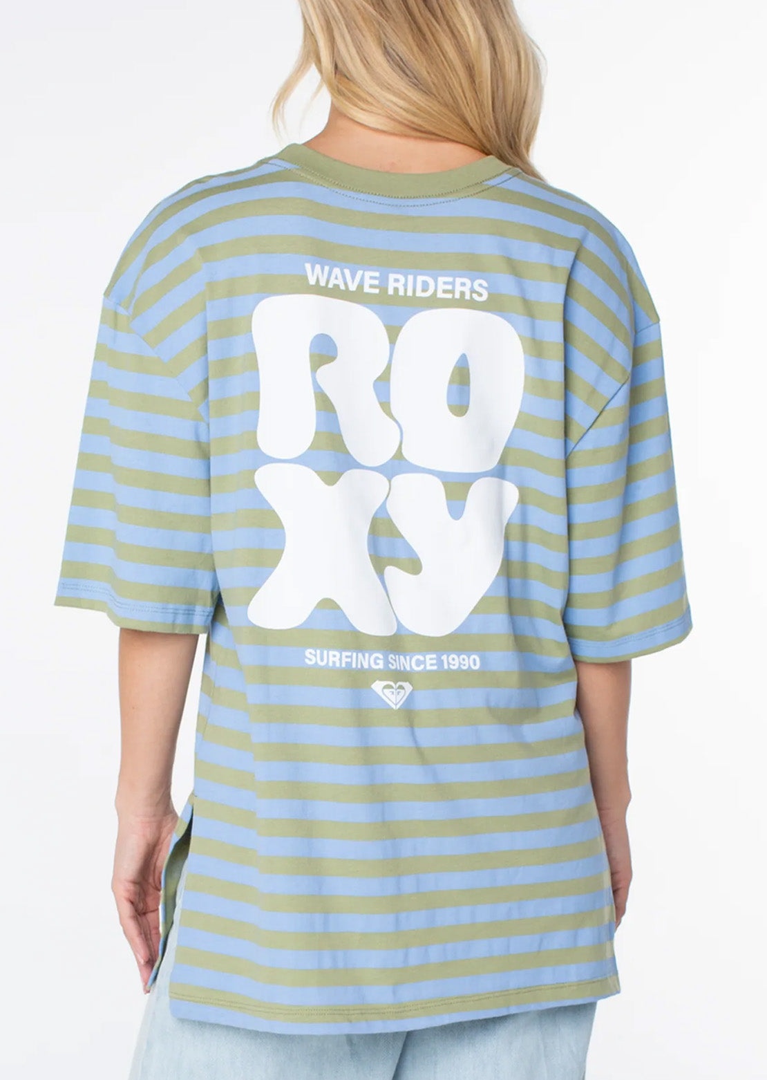 Roxy Women's Old School T-Shirt Oil Green Wave Riders Club