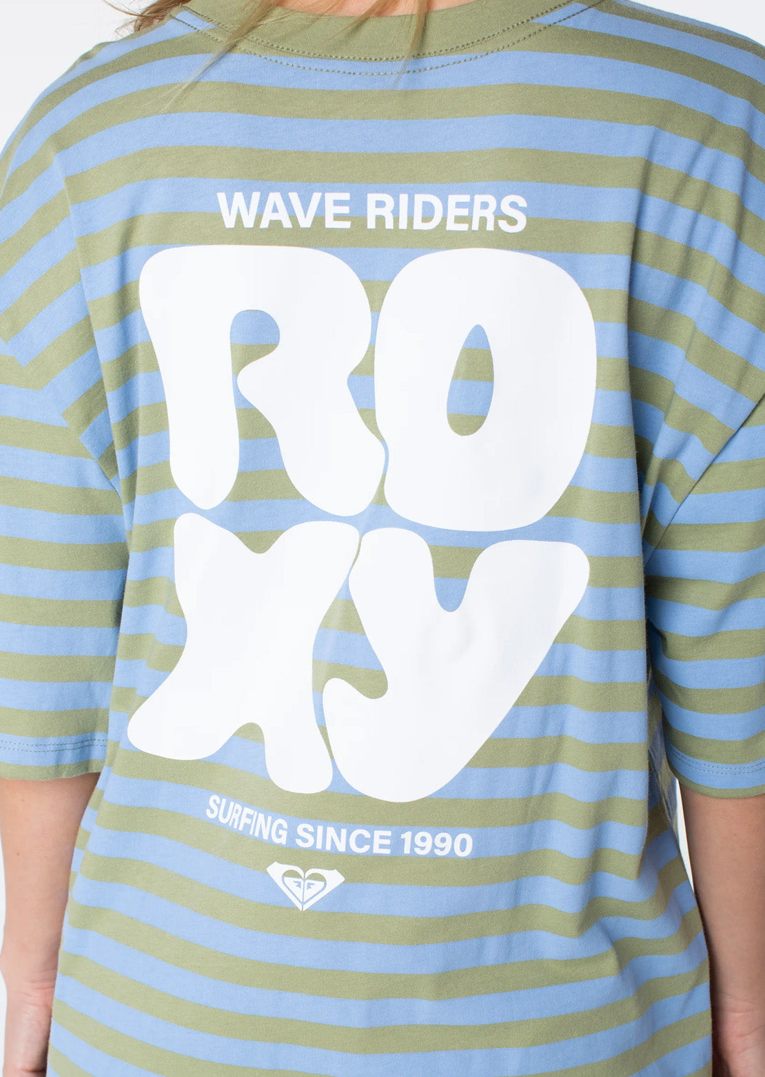 Roxy Women's Old School T-Shirt Oil Green Wave Riders Club