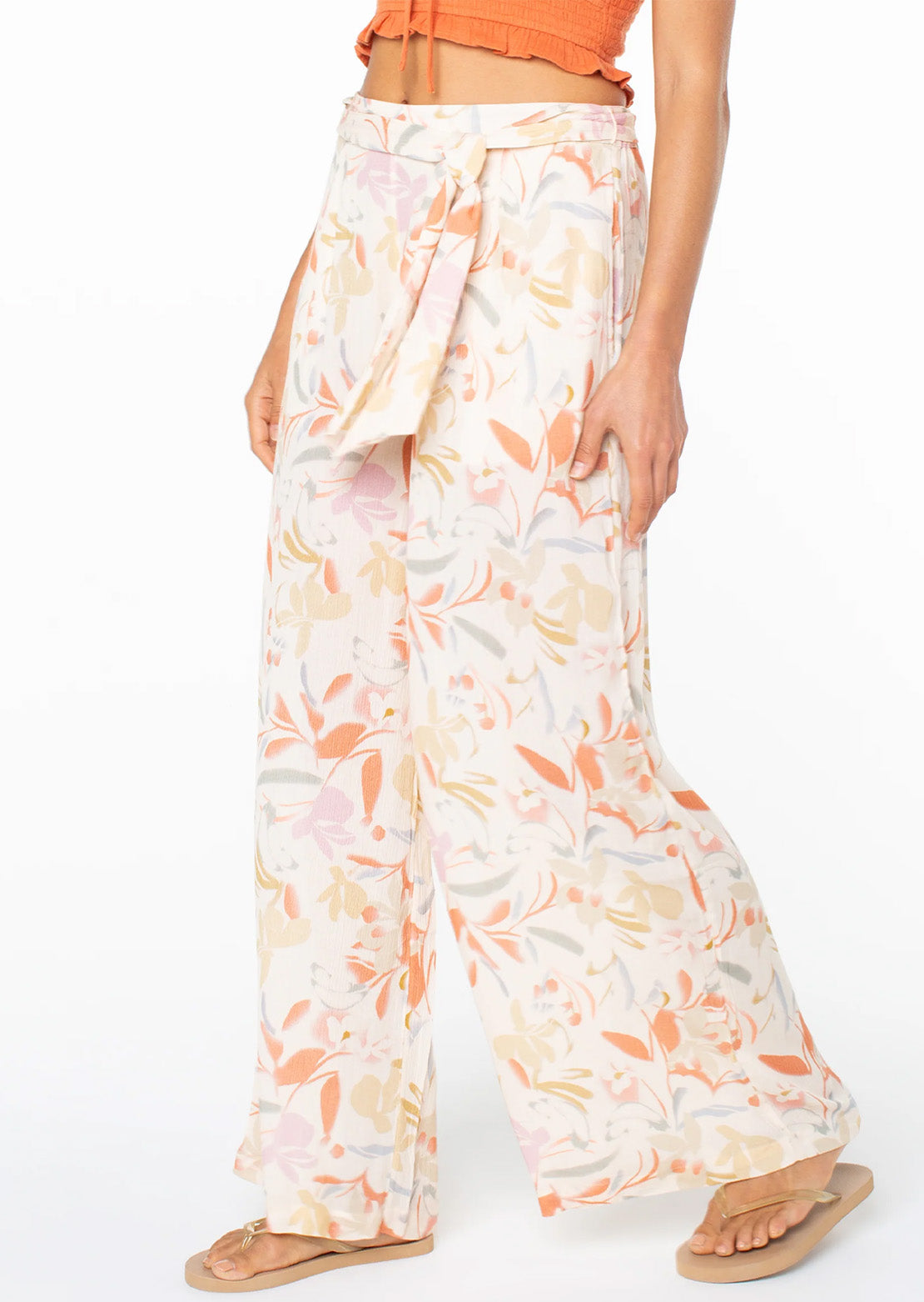 Roxy Women's On The Road Pants Parchment Fleeting Bloom