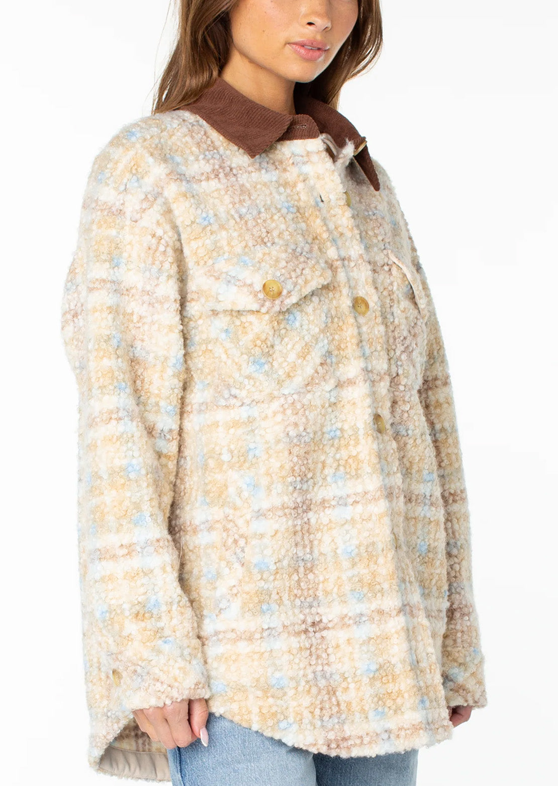 Roxy Women's Overlander Jacket Pebble Tartan Plaid