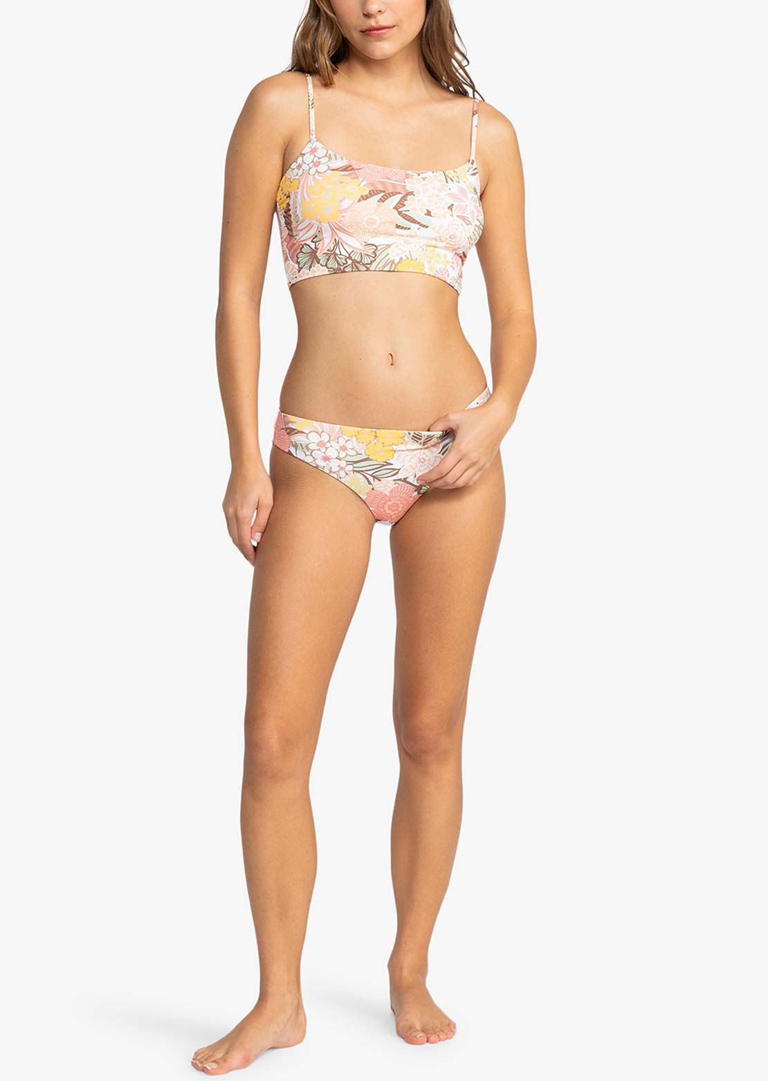 Roxy Women's Playa Paradise Hipster Bikini Bottom White Viva La Vida