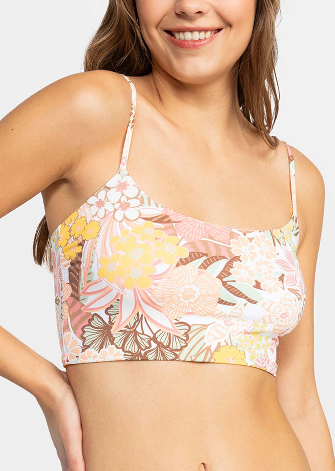 Roxy Women&#39;s Playa Paradise Tank Bikini Top White Viva La Vida