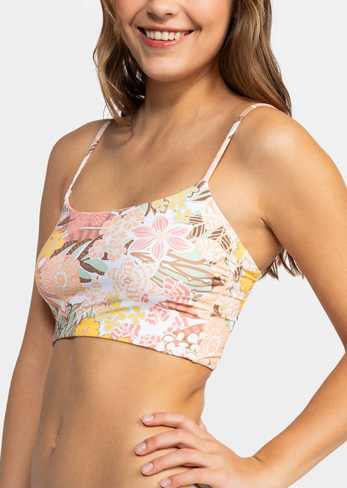 Roxy Women&#39;s Playa Paradise Tank Bikini Top White Viva La Vida