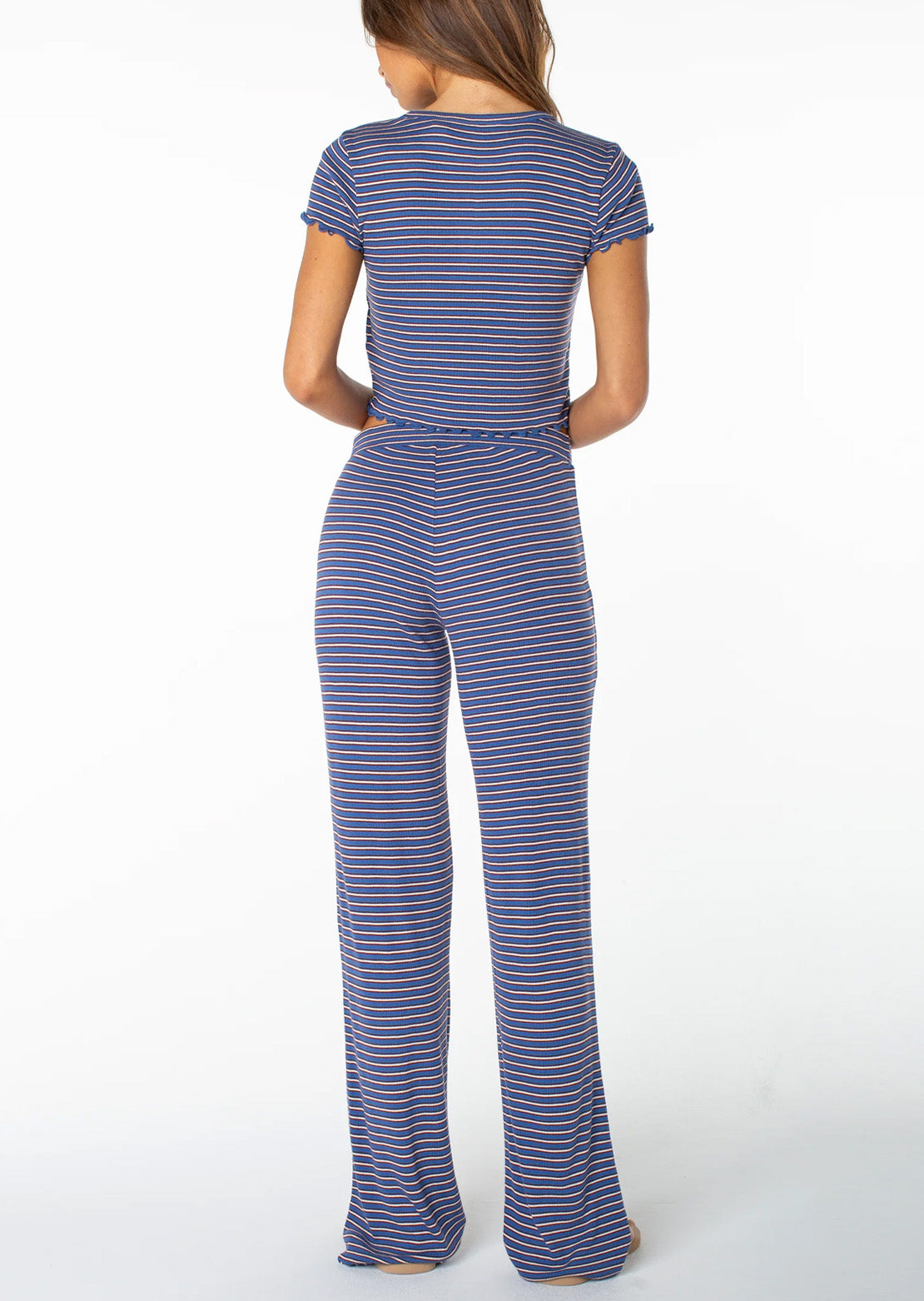Roxy Women's Poolside Crop T-Shirt Dutch Blue Rewind Stripe