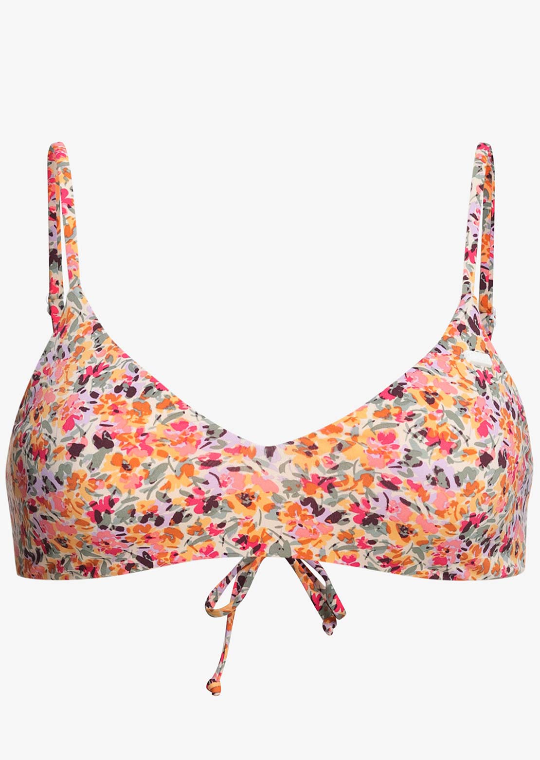 Roxy Women&#39;s PT Beach Classics Ath Triangle Bikini Top Pastel Rose Swept Up