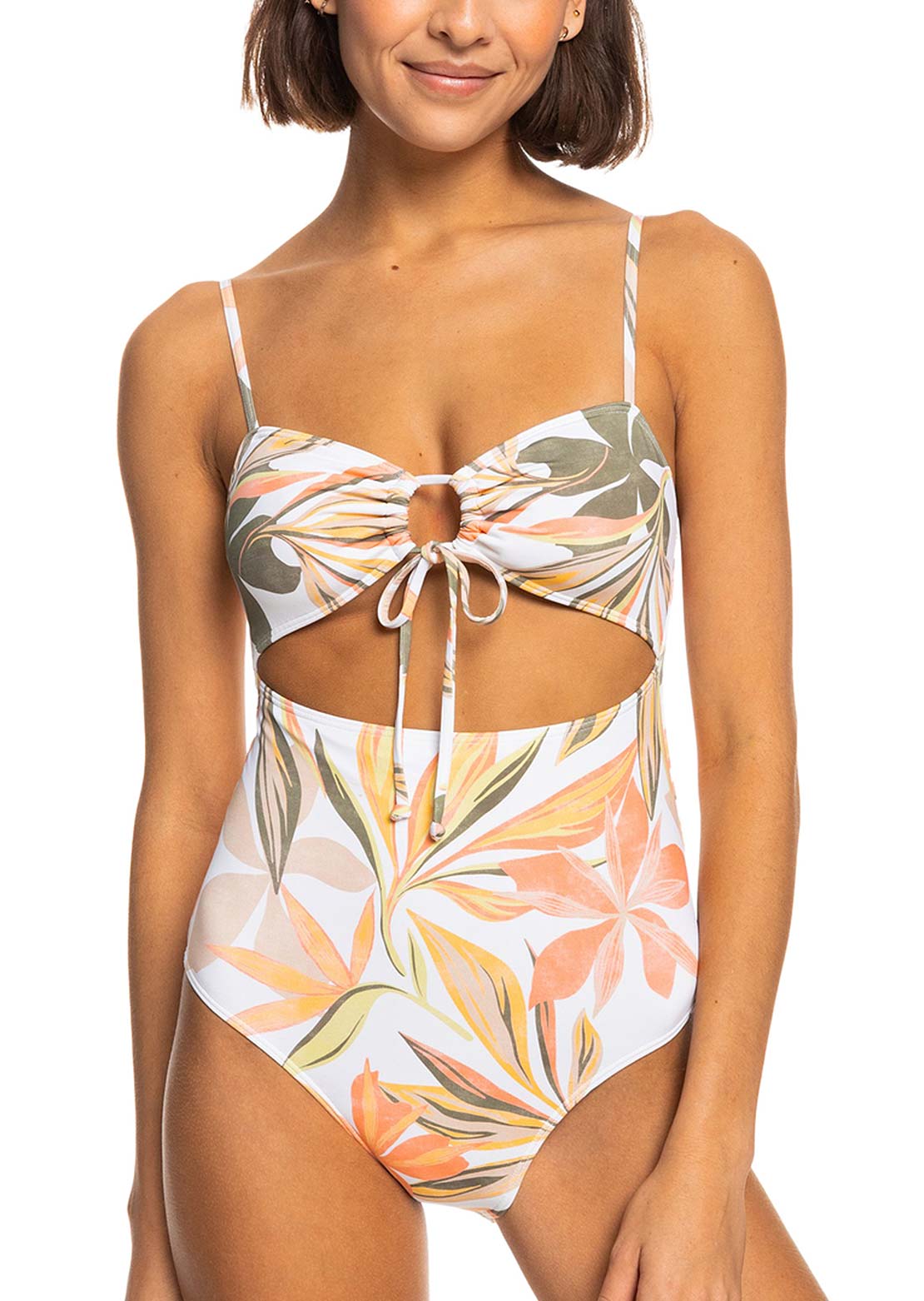 Roxy Women&#39;s PT Beach Classics Fashion One Piece Bright White Subtly