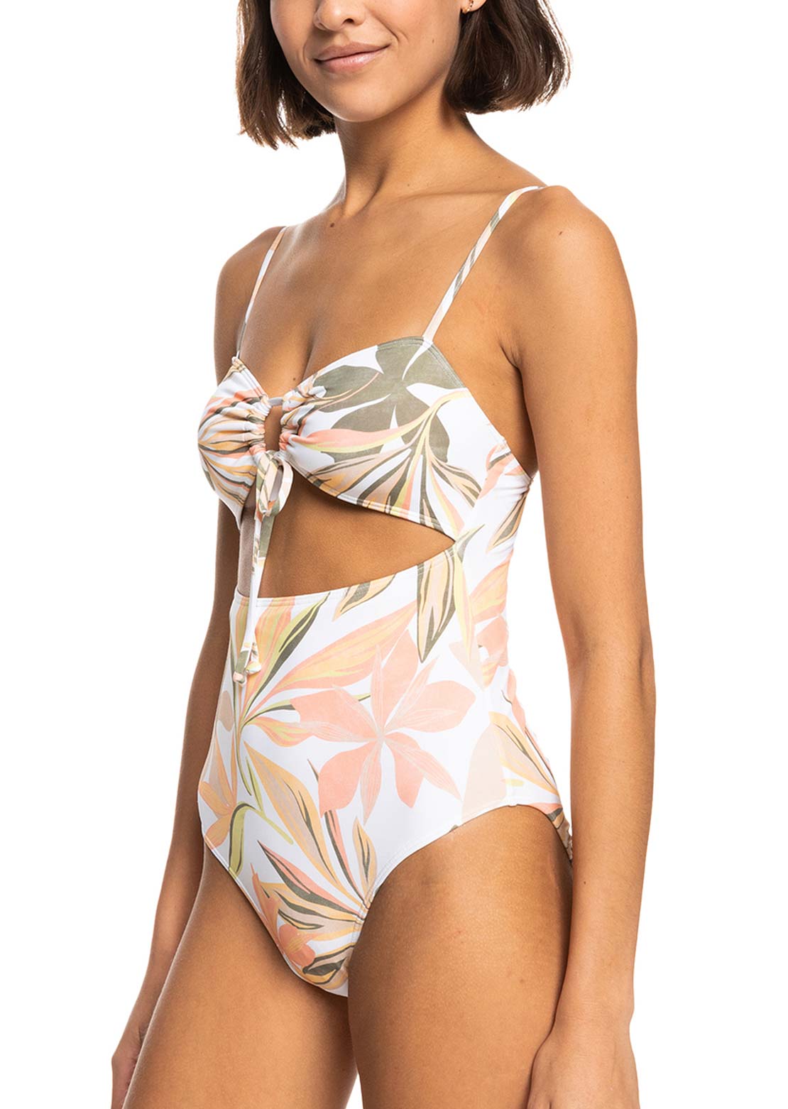 Roxy Women&#39;s PT Beach Classics Fashion One Piece Bright White Subtly