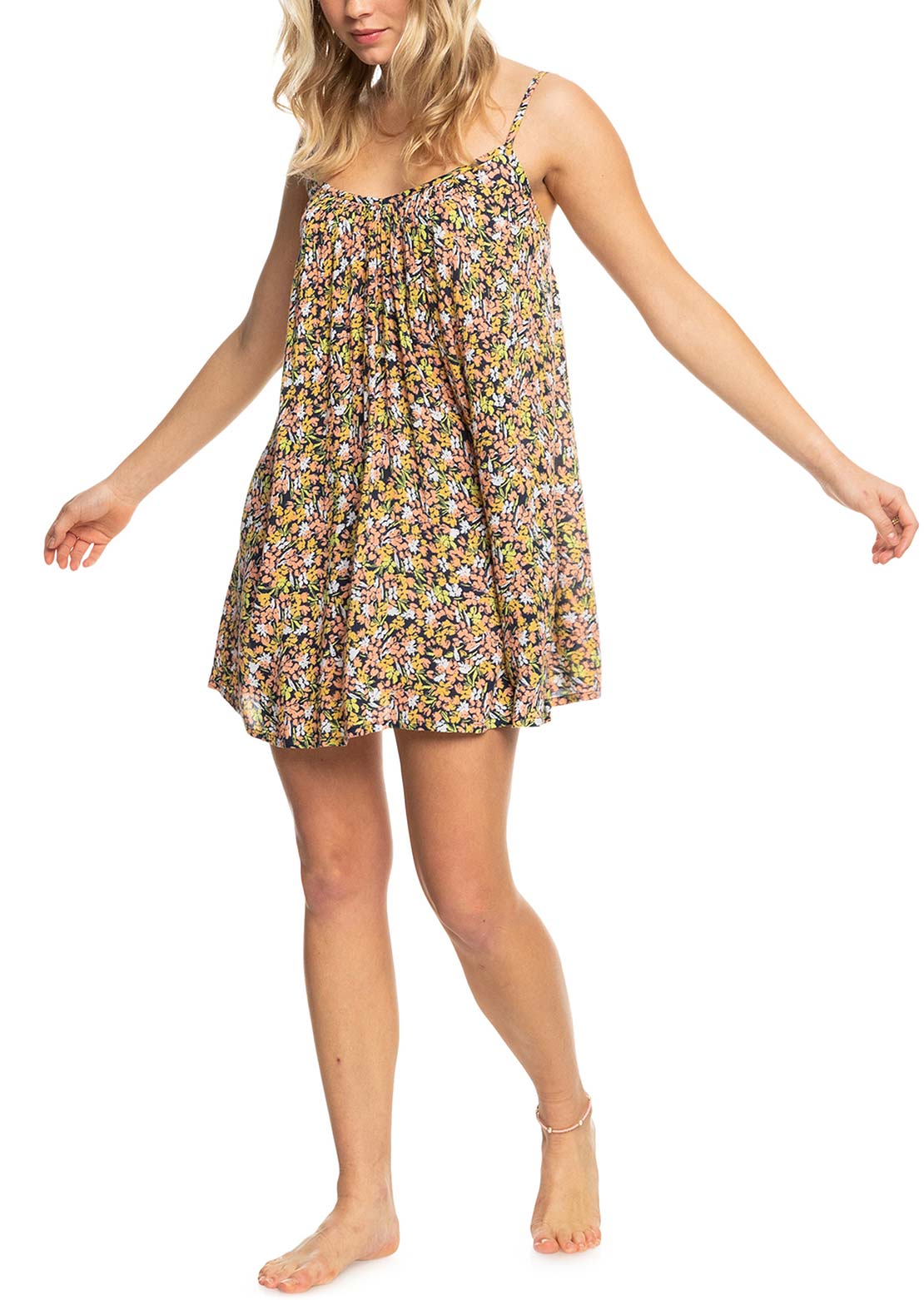 Roxy Women&#39;s PT Summer Adventures Cover Up Dress Mood Indigo Ditsy Lo