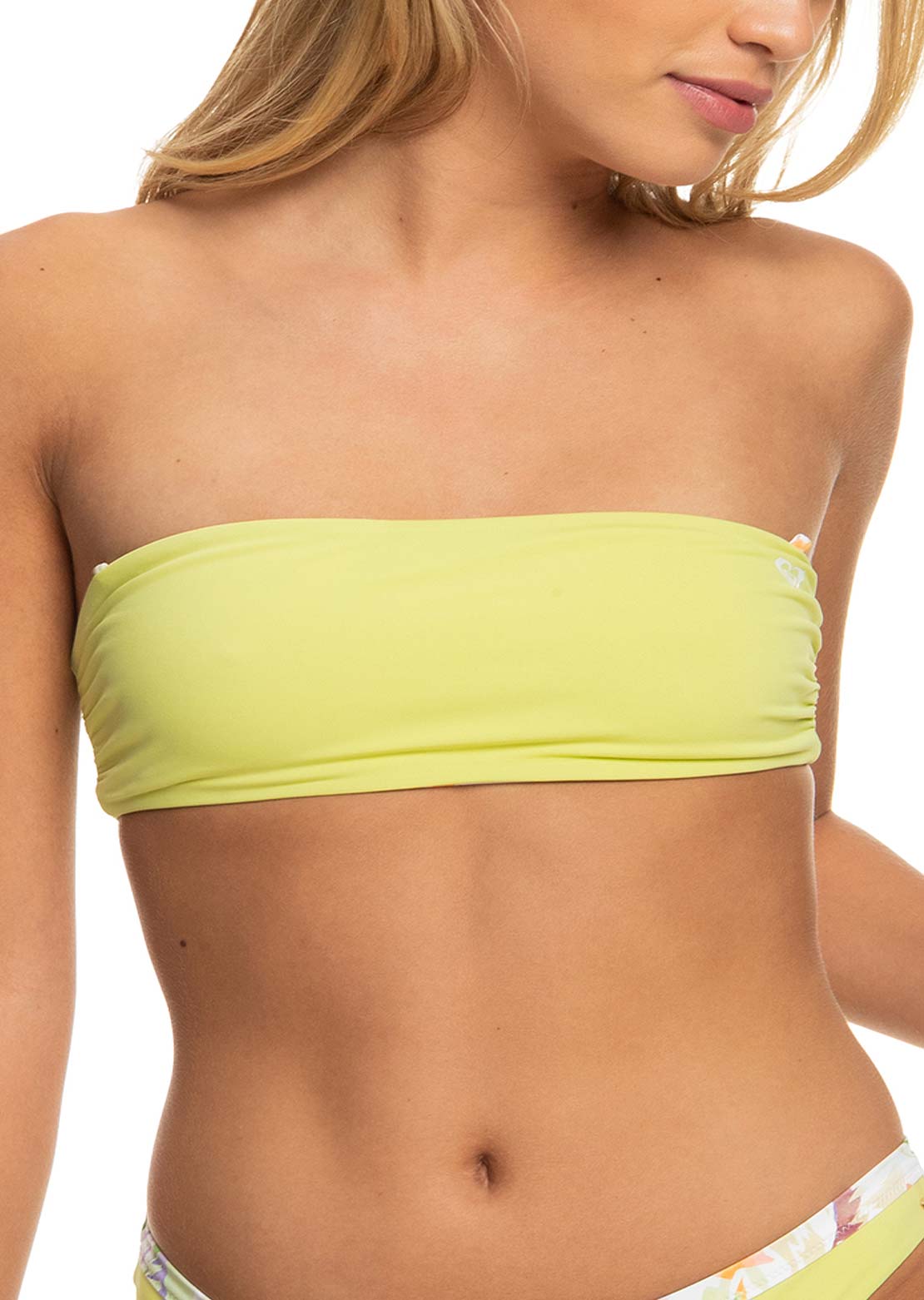 Roxy Women&#39;s Retro Revo Bandeau Bikini Top Snow White Pualani C