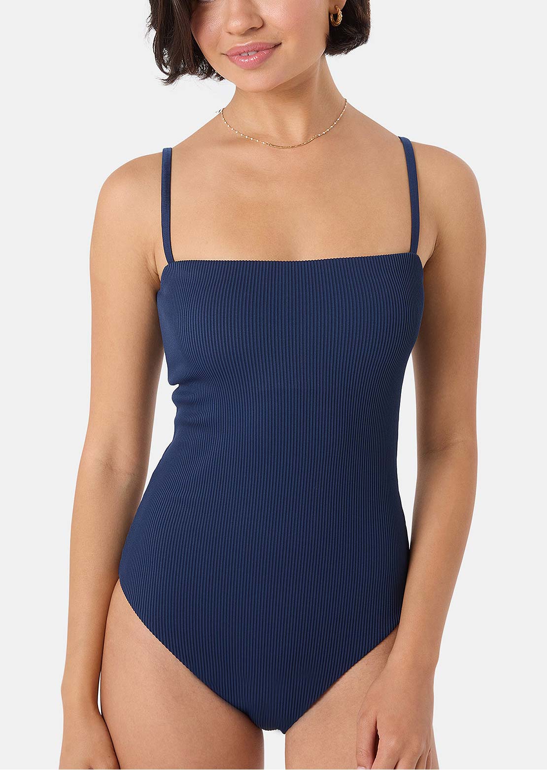Roxy Women's Rib Love Bandeau 1-pc Mod Mood Indigo