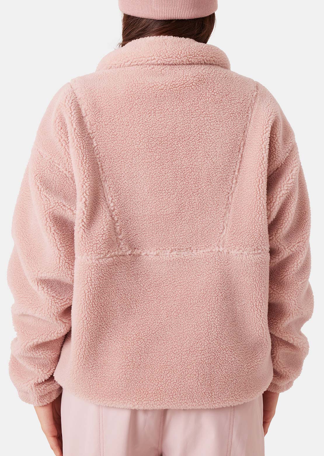 Roxy Women's Rita Half Zip Sherpa Anorak Jacket Adobe Rose