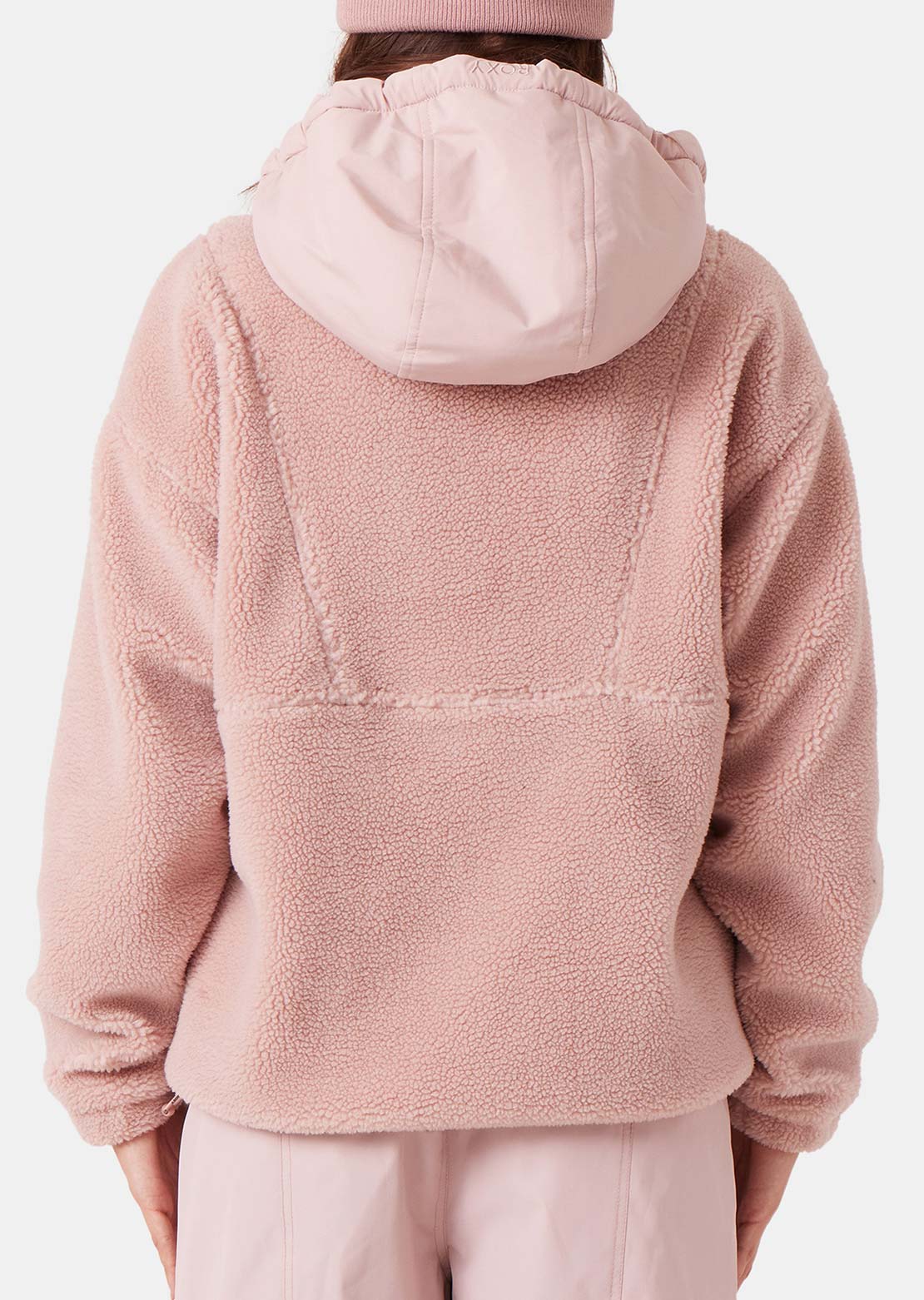 Roxy Women's Rita Half Zip Sherpa Anorak Jacket Adobe Rose